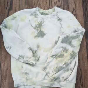 Urban Outfitters Tie-Dye Sweatshirt - Green and White
